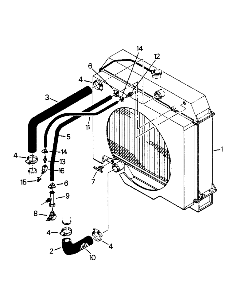 Схема запчастей Case IH ST325 - (04-18) - RADIATOR AND HOSES, CAT 3306 ENGINE (04) - Drive Train