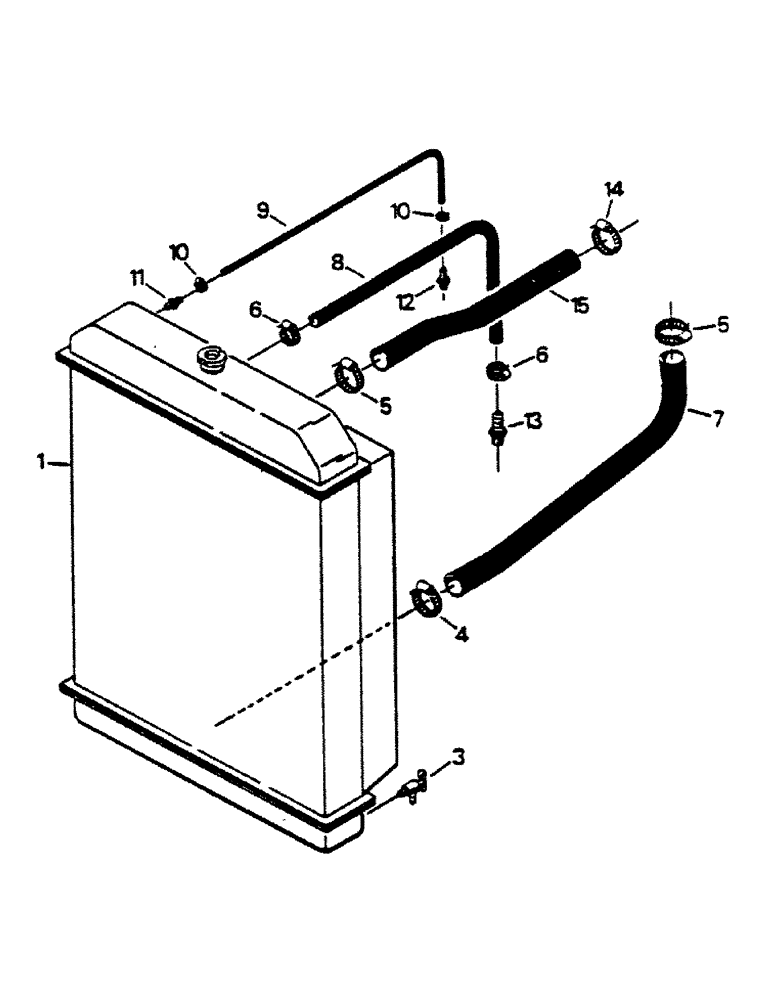 Схема запчастей Case IH 9170 - (04-15) - RADIATOR AND HOSES, CUMMINS 855 ENGINE (04) - Drive Train