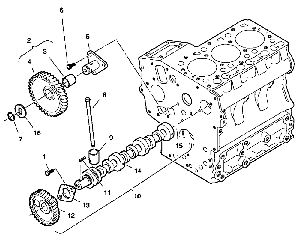 Схема запчастей Case IH SCOUT XL - (10.106.01[02]) - CAMSHAFT AND IDLE GEAR - DIESEL ENGINE (10) - ENGINE