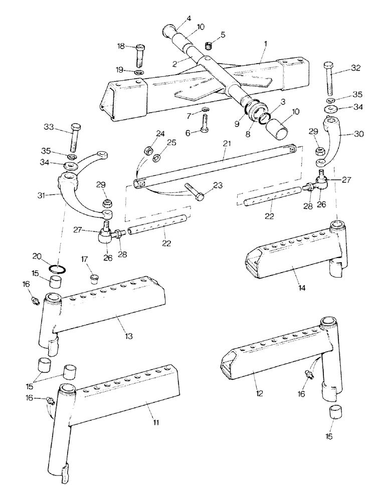 Схема запчастей Case IH 1390 - (G-02) - FRONT AXLE BEAM, TWO WHEEL DRIVE TRACTOR (04) - FRONT AXLE