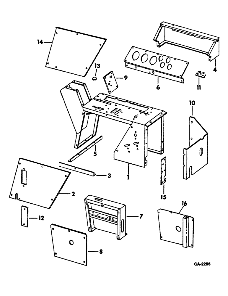 Схема запчастей Case IH 815 - (13-04) - SUPERSTRUCTURE, OPERATORS CONSOLE (05) - SUPERSTRUCTURE