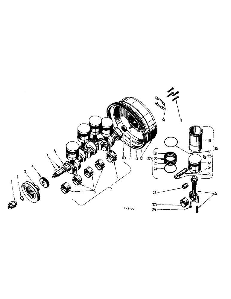 Схема запчастей Case IH 276 - (1-07) - CRANKSHAFT AND CONNECTING RODS AND PISTON UNIT (02) - ENGINE