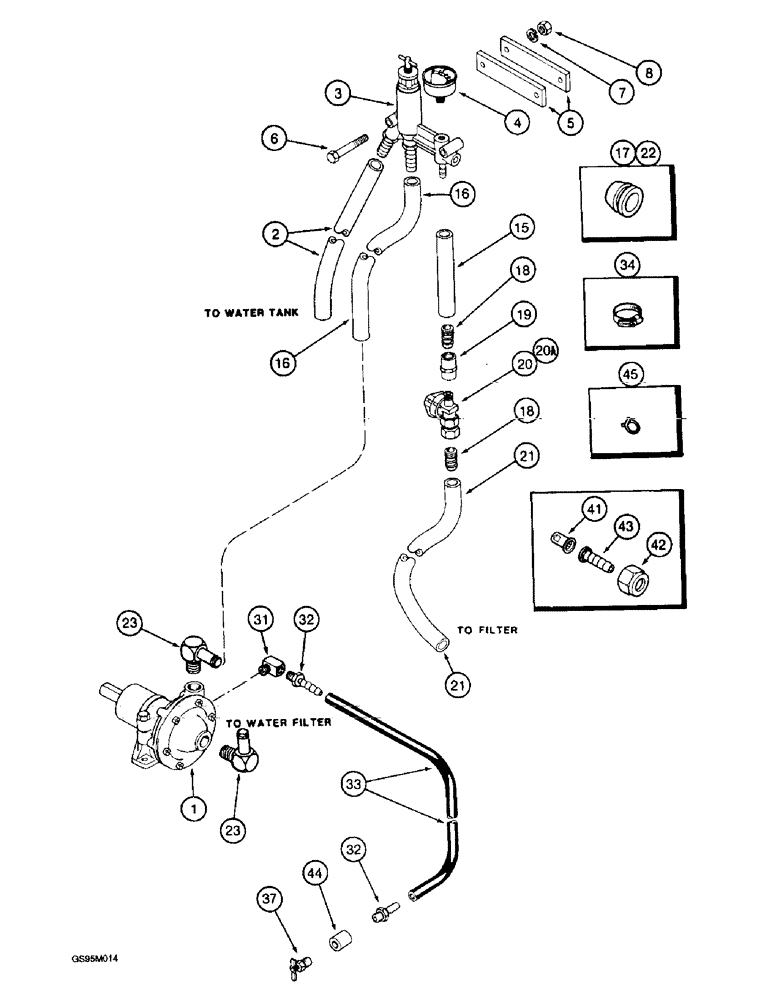 Схема запчастей Case IH 2055 - (9B-12) - WATER VALVE SYSTEM, WITH WATER LINES SERVICE CENTER (14) - WATER SYSTEM