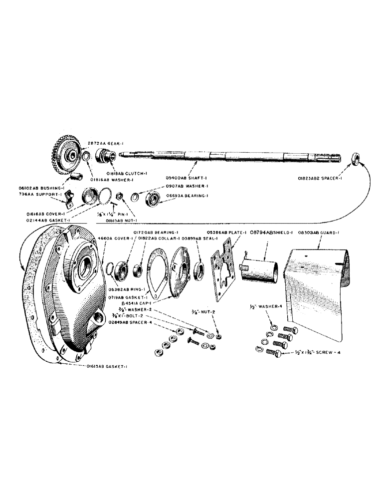 Схема запчастей Case IH DV-SERIES - (148) - POWER TAKE OFF WITH SHORT SHAFT, FOR "D" - "DO" TRACTORS, NOT USED WITH MOTOER LIFT AND RAISING BAIL (06) - POWER TRAIN