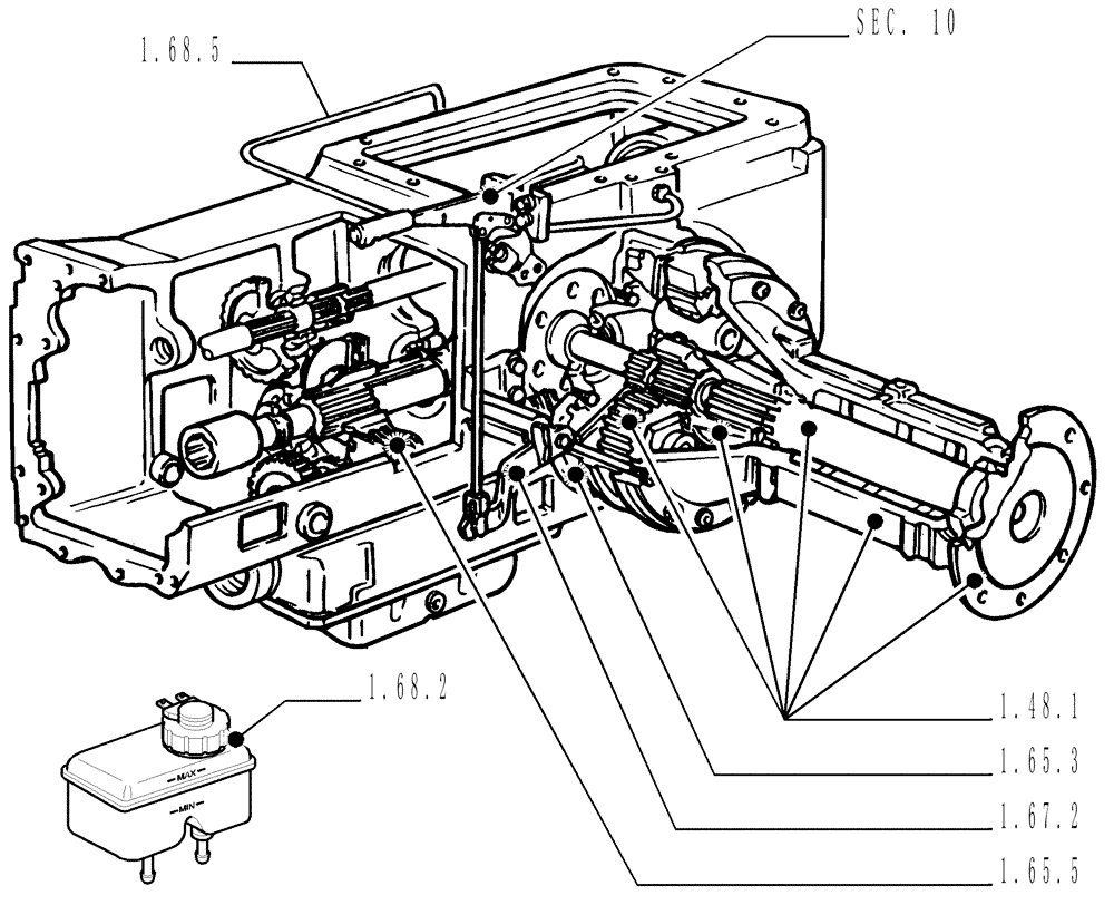 Схема запчастей Case IH JX1075C - (1.47.0) - SEC. 05 - REAR AXLE (05) - REAR AXLE