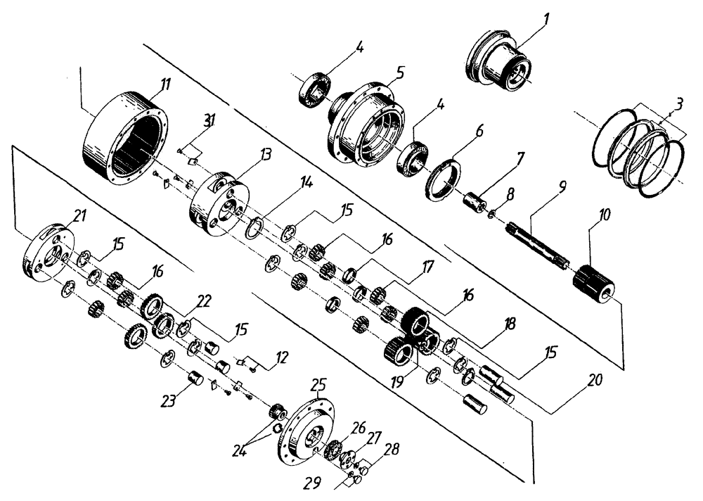 Схема запчастей Case IH 7700 - (A03[06]) - EPICYCLIC HUB, T39 Mainframe & Functioning Components
