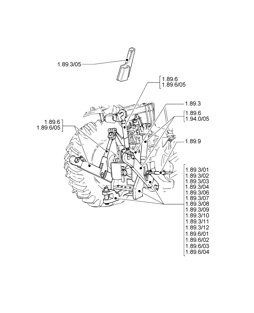 Схема запчастей Case IH JX1090U - (1.89.2 ) - (SEC. 09) LINKAGE (09) - IMPLEMENT LIFT