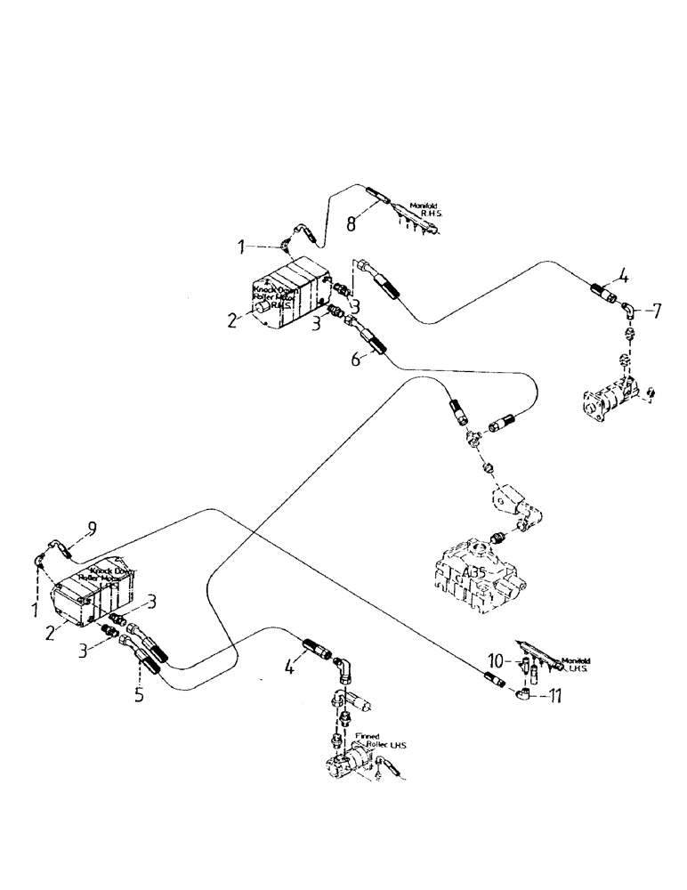 Схема запчастей Case IH 7700 - (G02-25) - LEG BASE CUTTER, HYDRAULIC CIRCUIT, W/ POWER KNOCKDOWN ROLLER Leg Base Cutter