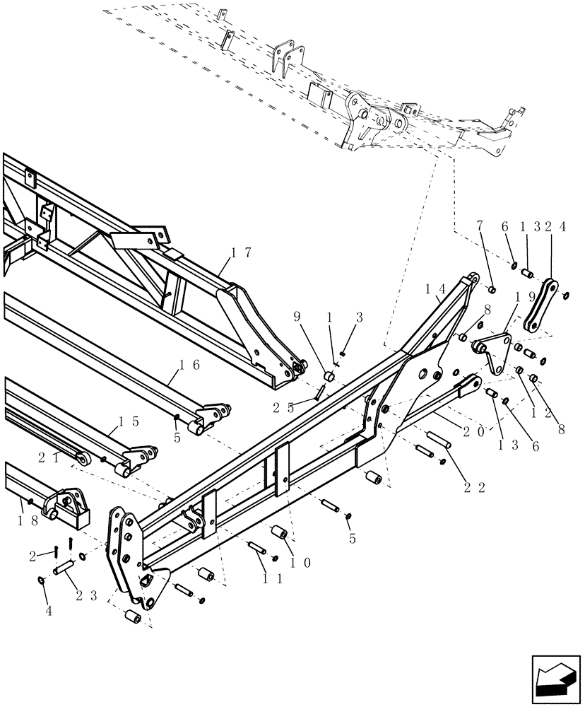Схема запчастей Case IH 400 - (39.100.05) - CENTER BEAM (39) - FRAMES AND BALLASTING