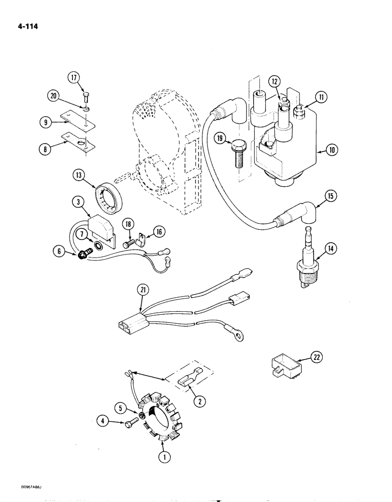 Схема запчастей Case IH 1818 - (4-114) - IGNITION SYSTEM, GASOLINE MODELS (04) - ELECTRICAL SYSTEMS