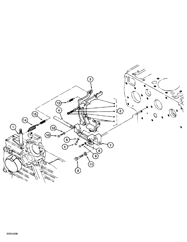 Схема запчастей Case IH 1838 - (3-06) - GOVERNOR CONTROL ASSEMBLY, KUBOTA V2203 ENGINE (03) - FUEL SYSTEM