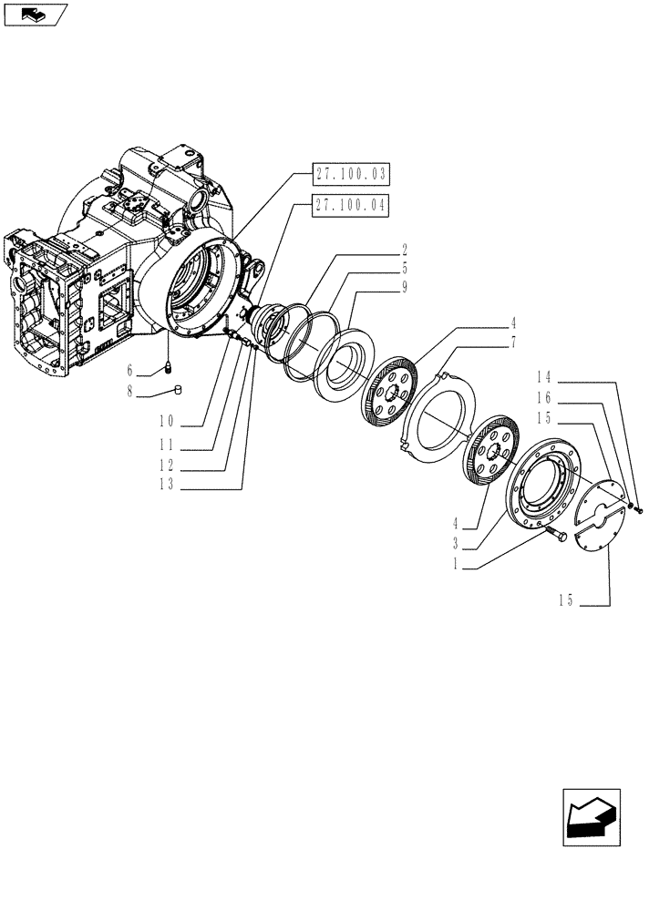 Схема запчастей Case IH MAGNUM 190 - (33.202.02) - TRANSMISSION BRAKES, WITH CONTINUOUSLY VARIABLE TRANSMISSION (33) - BRAKES & CONTROLS