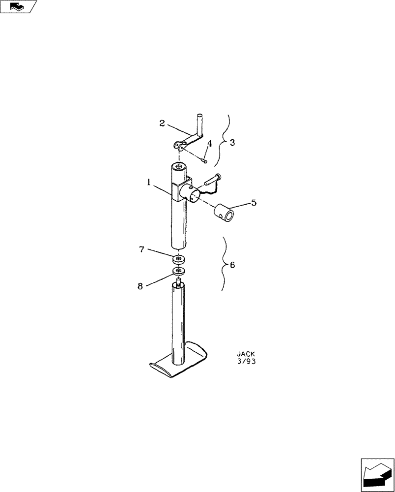 Схема запчастей Case IH 730 - (39.110.01) - JACK ASSEMBLY (39) - FRAMES AND BALLASTING