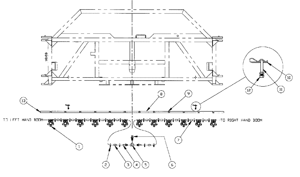 Схема запчастей Case IH SPX3185 - (207) - LIQUID PLUMBING, 60 3-BOOM SHUTOFF 10" NOZZLE SPACING, CENTER BOOM (78) - SPRAYING