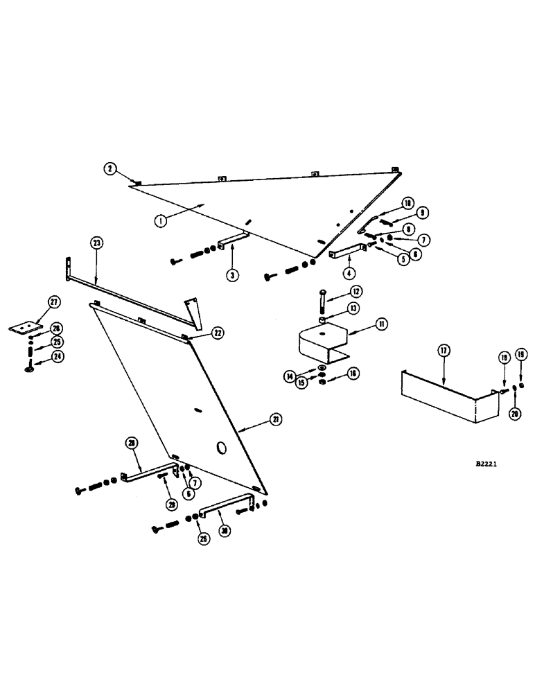 Схема запчастей Case IH 1060 - (308) - DRIVE SHIELDS (90) - PLATFORM, CAB, BODYWORK AND DECALS