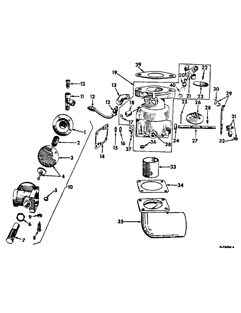 Схема запчастей Case IH C-301 - (E-32) - CARBURETOR, LP GAS 