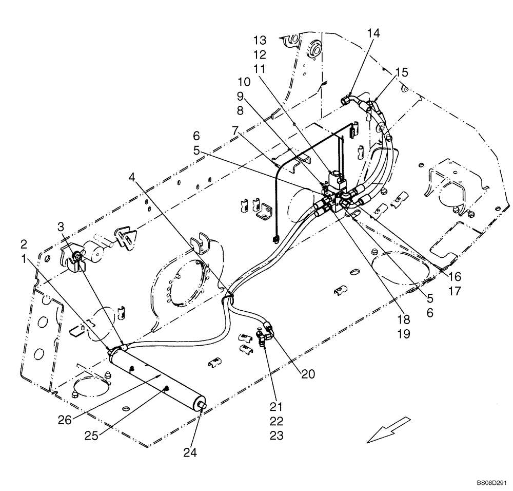 Схема запчастей Case IH 410 - (08-07) - HYDRAULICS - RIDE CONTROL (08) - HYDRAULICS