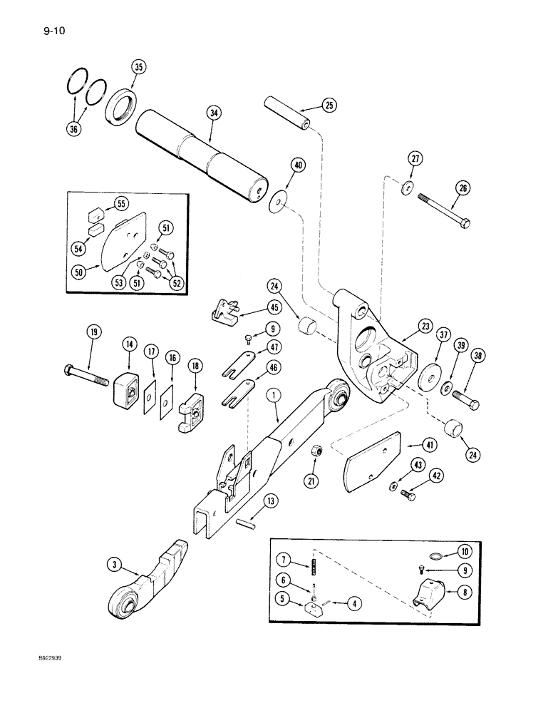 Схема запчастей Case IH 7140 - (9-010) - HITCH LOWER LIFT LINKS, PRIOR TO P.I.N. JJA0036010 (09) - CHASSIS/ATTACHMENTS