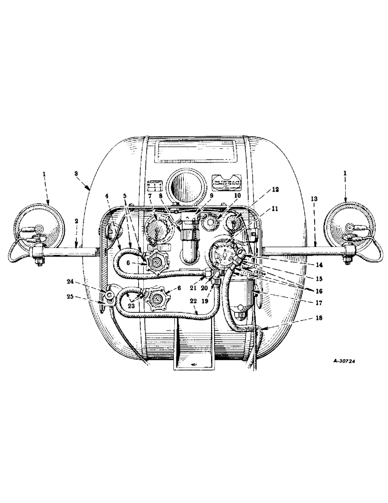 Схема запчастей Case IH SUPER M - (217) - CHASSIS, FUEL TANK AND PIPING, LIQUEFIED PETROLEUM GAS, SUPER "M" AND "MV" (12) - CHASSIS