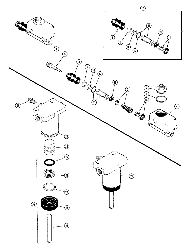 Схема запчастей Case IH 1175 - (131C) - A59534 MASTER BRAKE CYLINDER, FIRST USED TRACTOR SERIAL NUMBER 8715247 (07) - BRAKES