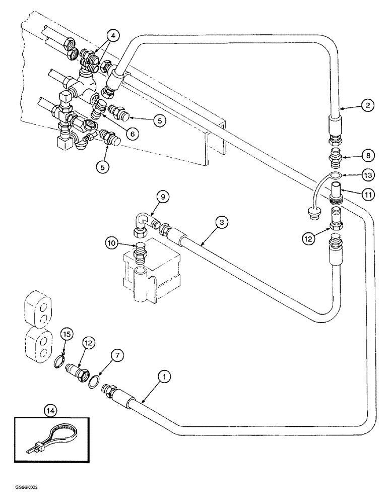 Схема запчастей Case IH 890 - (8-06) - HYDRAULIC CONTROLS, REAR MOUNT, TWO FUNCTION (08) - HYDRAULICS