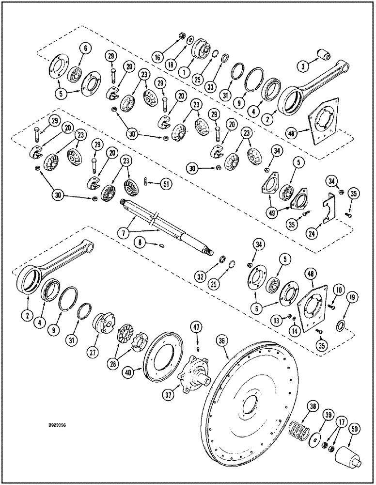 Схема запчастей Case IH 1666 - (9B-36) - SHAKER SHAFT AND AUGER DRIVE (14) - ROTOR, CONCANVES & SIEVE