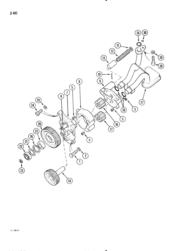 Схема запчастей Case IH 595 - (2-60) - OIL PUMP (02) - ENGINE