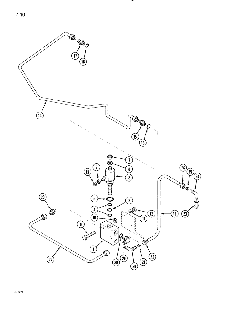 Схема запчастей Case IH 2096 - (7-010) - DIFFERENTIAL LOCK VALVE AND TUBES (07) - BRAKES