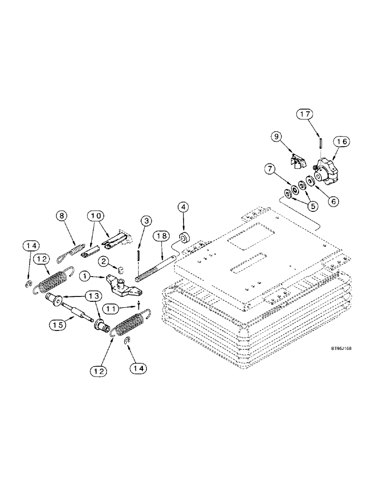 Схема запчастей Case IH 2188 - (9G-26) - MECHANICAL SUSPENSION SEAT, WEIGHT ADJUSTMENT (10) - CAB & AIR CONDITIONING