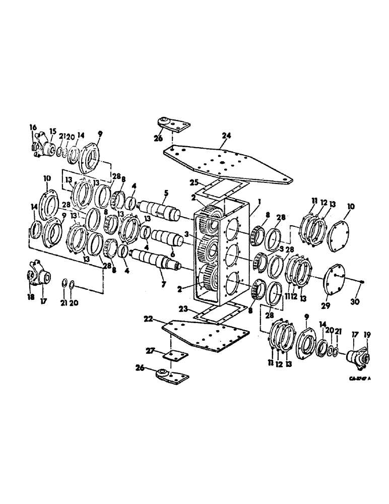 Схема запчастей Case IH 4366 - (07-11) - DRIVE TRAIN, TRANSFER CASE, 4366 TRACTOR (04) - Drive Train