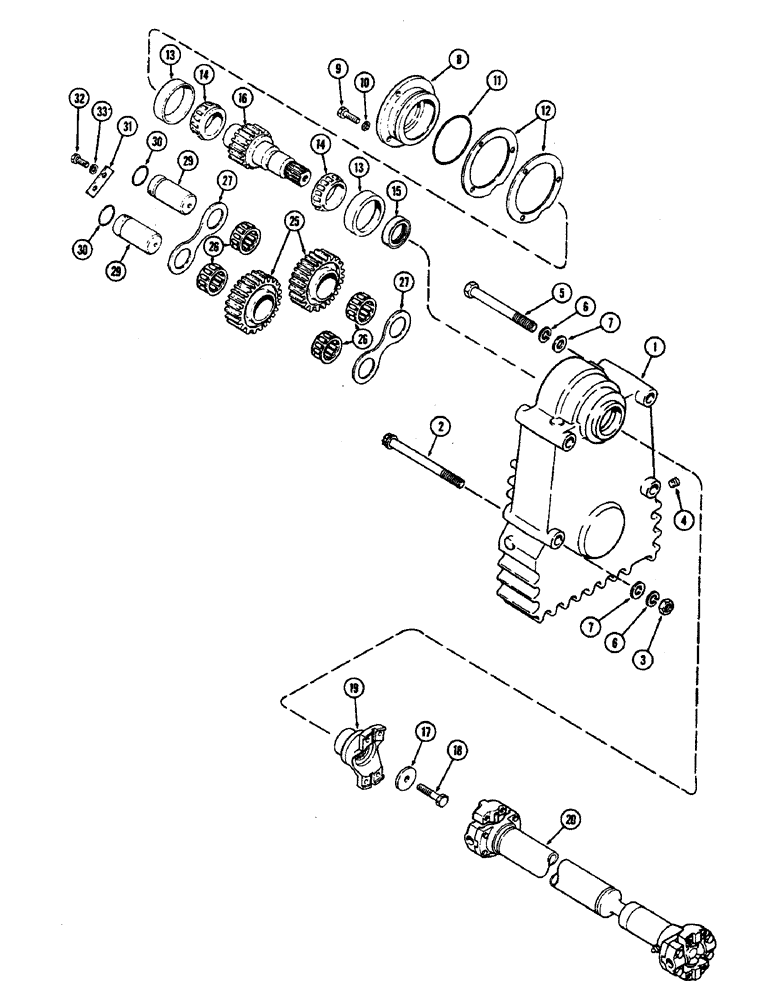 Схема запчастей Case IH 2470 - (278) - PTO DROP BOX, INPUT AND IDLER (06) - POWER TRAIN