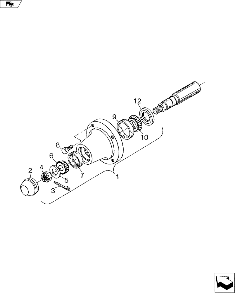 Схема запчастей Case IH TIGER-TWO - (44.100.04) - 633 HUB & SPINDLE ASSY (44) - WHEELS