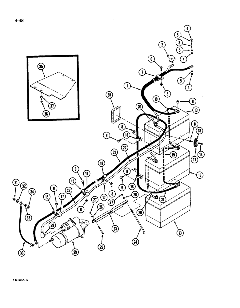 Схема запчастей Case IH 9280 - (4-048) - BATTERIES & CABLES (04) - ELECTRICAL SYSTEMS