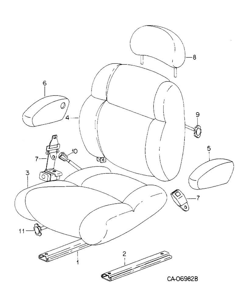 Схема запчастей Case IH 3588 - (13-14) - SUPERSTRUCTURE, SEAT, DELUXE HYDRAULIC, GRAMMER, 3388 W/S/N 10385 & ABOVE, 3588 W/S/N 12730 & ABOVE (05) - SUPERSTRUCTURE