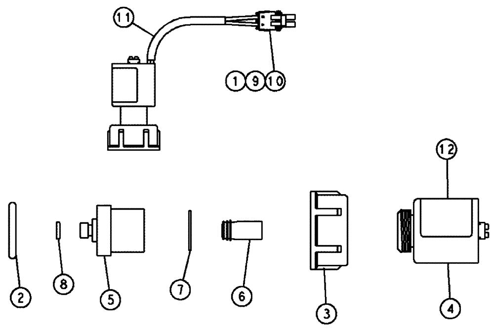 Схема запчастей Case IH SPX3310 - (12-009) - SOLENOID, AIM, ARAG 150P (06) - ELECTRICAL