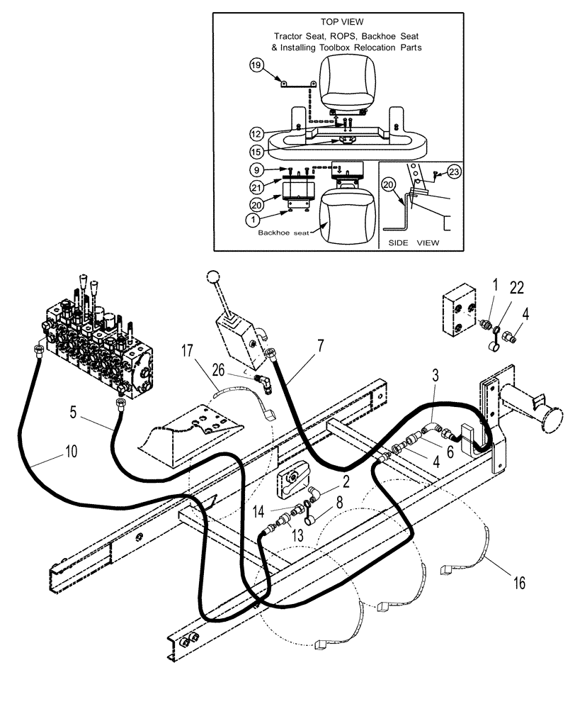 Схема запчастей Case IH 716392006 - (33) - HYDRAULIC KIT - 716397016 - D25, DX25, D29, DX29, D33, DX33 TRACTORS 