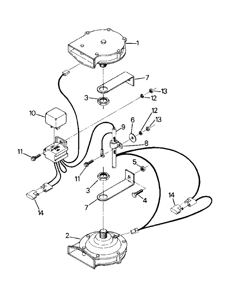 Схема запчастей Case IH KR-1280 - (10-30) - HORN AND MOUNTING Options & Miscellaneous