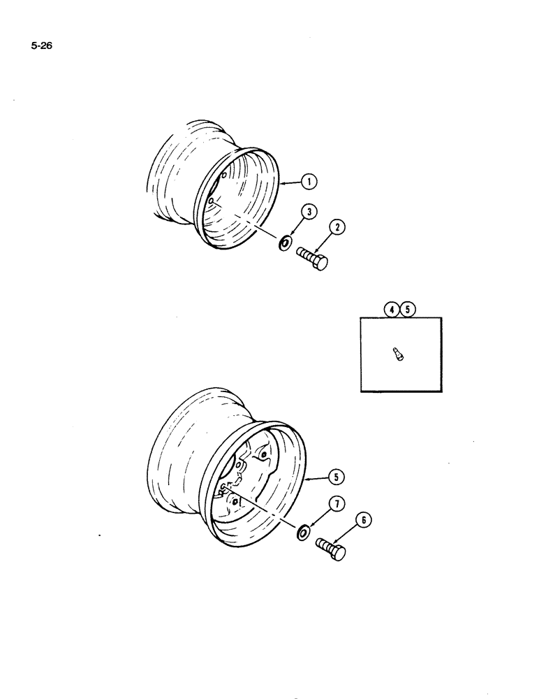 Схема запчастей Case IH 1130 - (5-26) - FRONT WHEELS, TURF TIRES, TWO WHEEL DRIVE TRACTOR (05) - STEERING