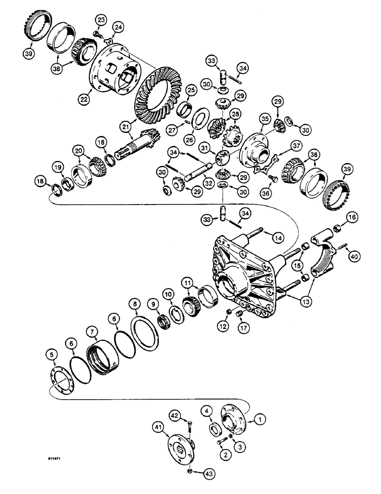 Схема запчастей Case IH 1390 - (G2-1) - FRONT DRIVE AXLE, DIFFERENTIAL (06) - POWER TRAIN