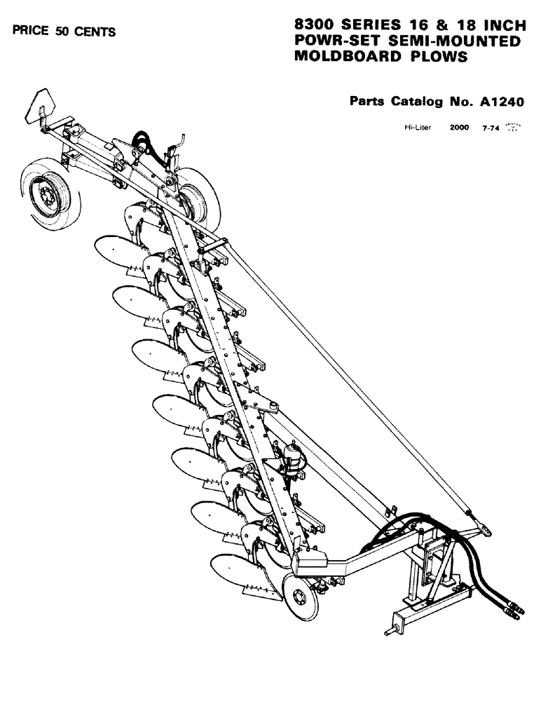 Схема запчастей Case IH 8300-SERIES - (01) - 8300 SERIES 16 AND 18 INCH POWR-SET SEMI-MOUNTED MOLDBOARD PLOWS 