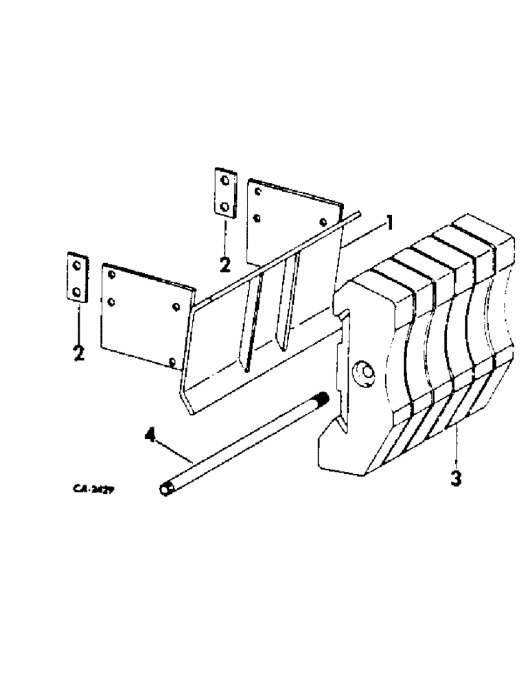 Схема запчастей Case IH 2400 - (09-05[1]) - FRAME, FRONT END WEIGHTS, 2400 SERIES A TRACTORS WITH BACKHOE AND/OR LOADER (12) - FRAME