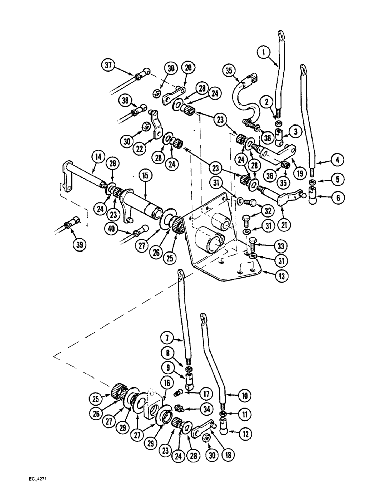 Схема запчастей Case IH 4230 - (6-070) - TRANSMISSION SHIFT CONTROL, EXTERNAL, TRACTOR WITH CAB (06) - POWER TRAIN