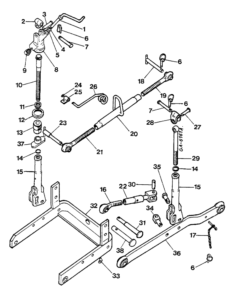 Схема запчастей Case IH 833 - (09-09) - THREE-POINT-LINKAGE - V-VERSION (12) - FRAME