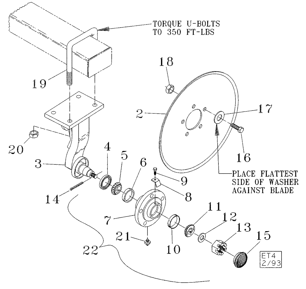 Схема запчастей Case IH 730B - (75.200.04) - RIGID DISC MOUNT ASSEMBLY (09) - CHASSIS/ATTACHMENTS