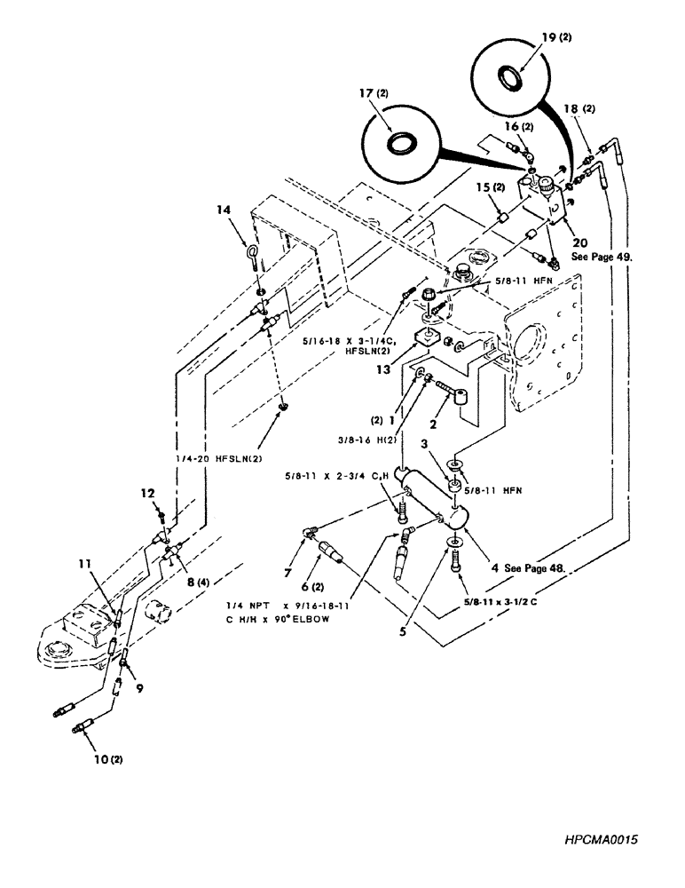 Схема запчастей Case IH 8450 - (046) - THREADER, HYDRAULIC, ASSEMBLY (14) - BALE CHAMBER