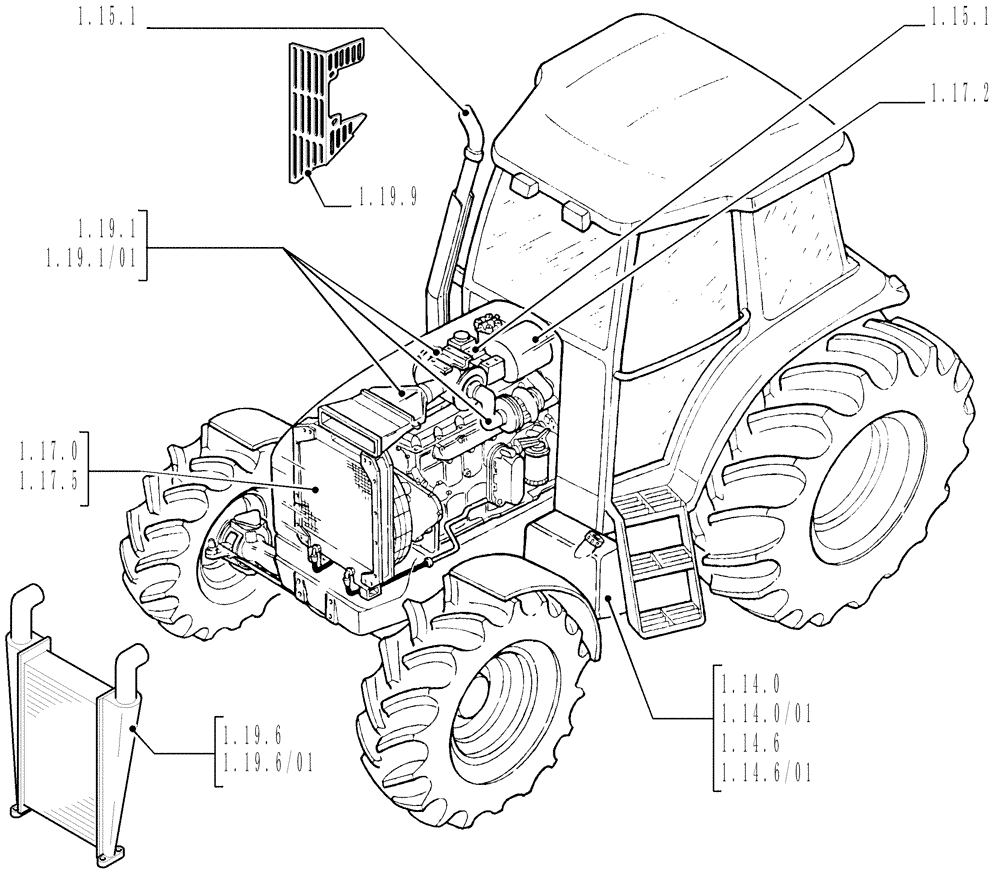 Схема запчастей Case IH MXU135 - (1.13.0) - SEC. 02 - ENGINE EQUIP. (02) - ENGINE EQUIPMENT