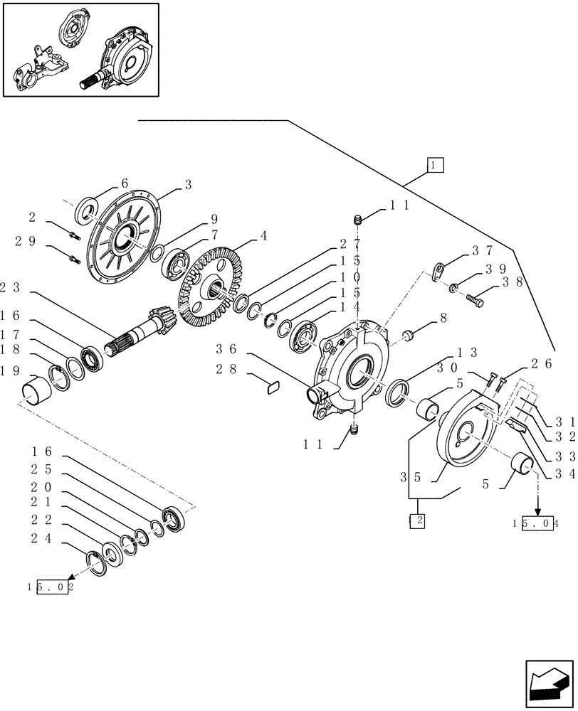Схема запчастей Case IH LBX331P - (15.03[01]) - KNOTTER, GEARBOX (15) - KNOTTER /WRAPPER