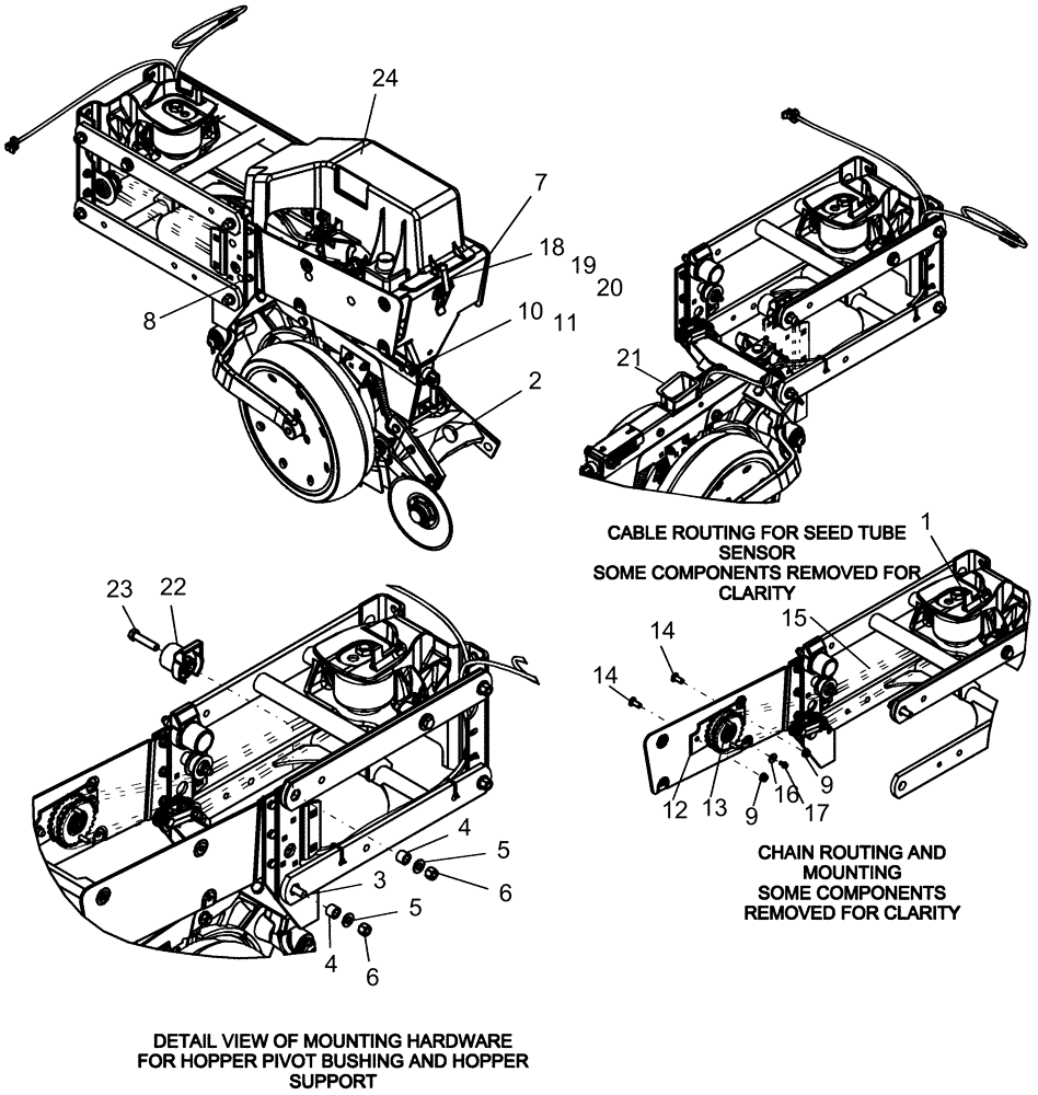 Схема запчастей Case IH 1230 - (75.200.14) - PNEUMATIC DOWN PRESSURE - 20" ROW UNIT WITH MINI HOPPER (75) - SOIL PREPARATION