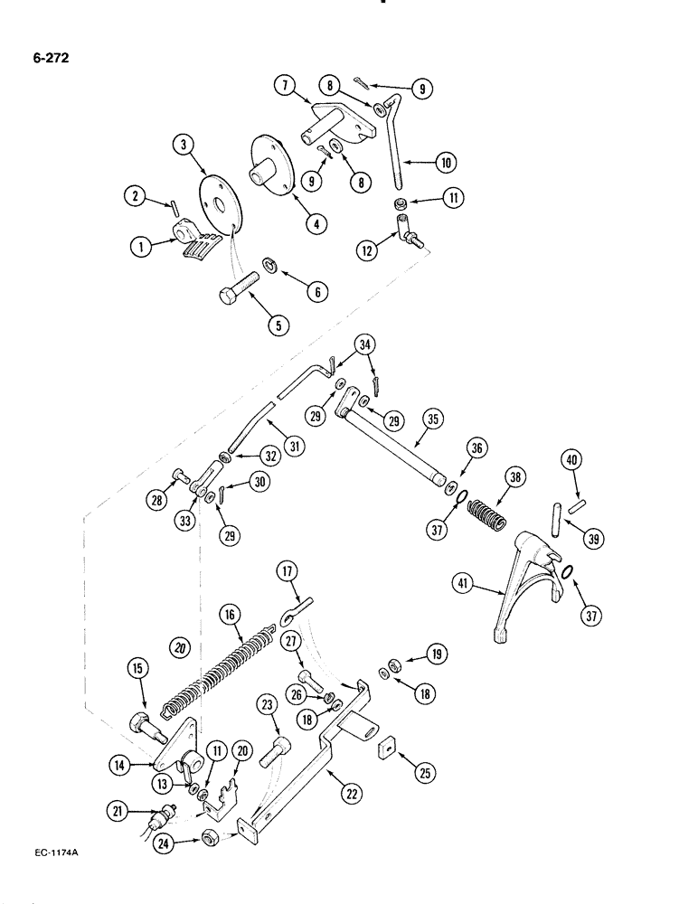 Схема запчастей Case IH 885 - (6-272) - DIFFERENTIAL LOCK, WITH CAB (06) - POWER TRAIN