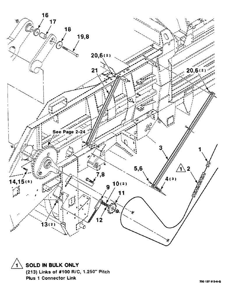 Схема запчастей Case IH 8585 - (2-20) - AUXILIARY DRIVE ASSEMBLY, LEFT Driveline